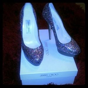 Jimmy Choo Glitter Platform Heel